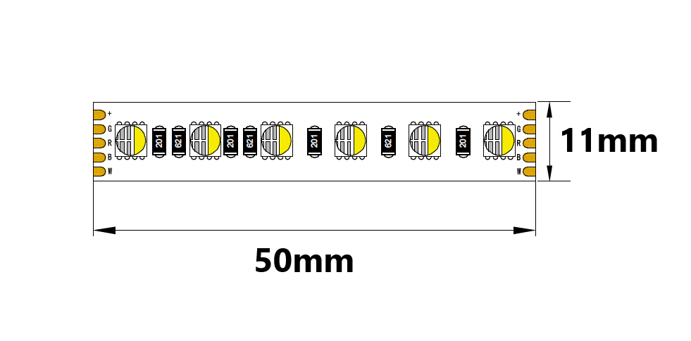 LED stripe - RGBW - 15W/m - 2700K - L163