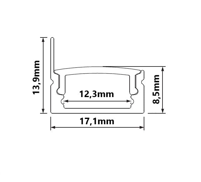 17,1x13,9mm hvid - A126