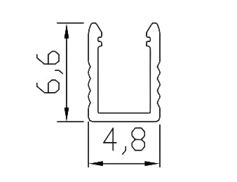Aluminiumsprofil 6x3mm neon - A142