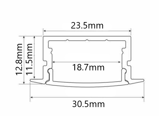 30,5x12,8mm svart - A125
