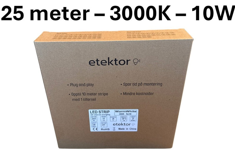 LED stripe pakke - 10W/m - 3000K - L179