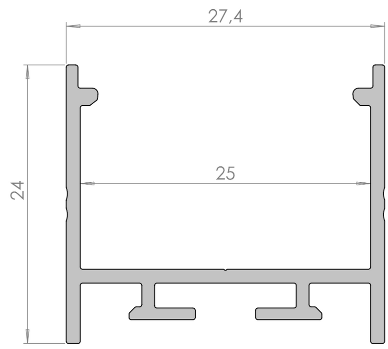 27,4x24mm sort - A136