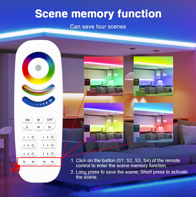 Trådløs fjernkontroll 2,4G RF - DIM - CCT - RGB - RGBW - RGB+CCT