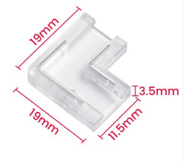Snabbfog 90 grader LED-list 10mm 2 ledare - S12