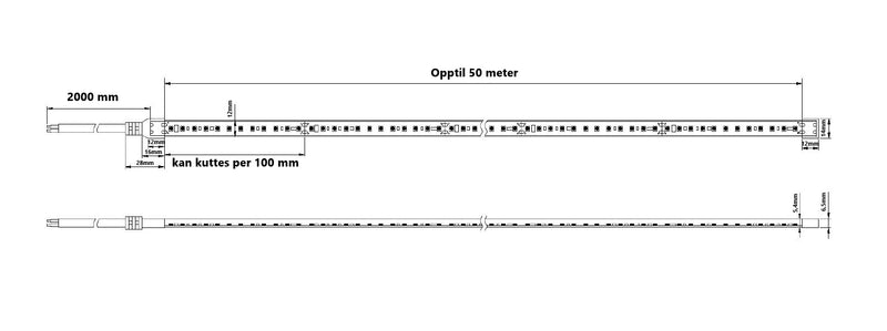 LED strip 230V - 15W/m - 2700K - LS6