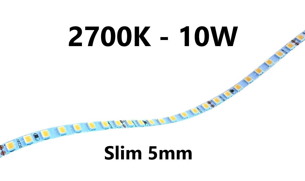 LED stripe - slim - 10W/m - 2700K - L125/L126