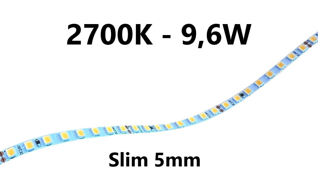 LED stripe - slim - 9,6W/m - 2700K - L65