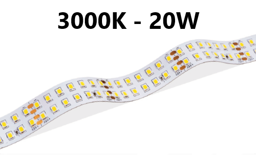 LED stripe - double row - 20W/m - 3000K - L84