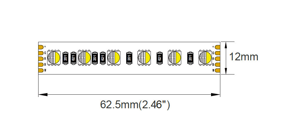 LED stripe - RGBW - 19,2W/m - 3000K - L106