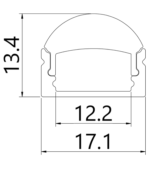 Ovalt frostet deksel for aluminumsprofil - A18