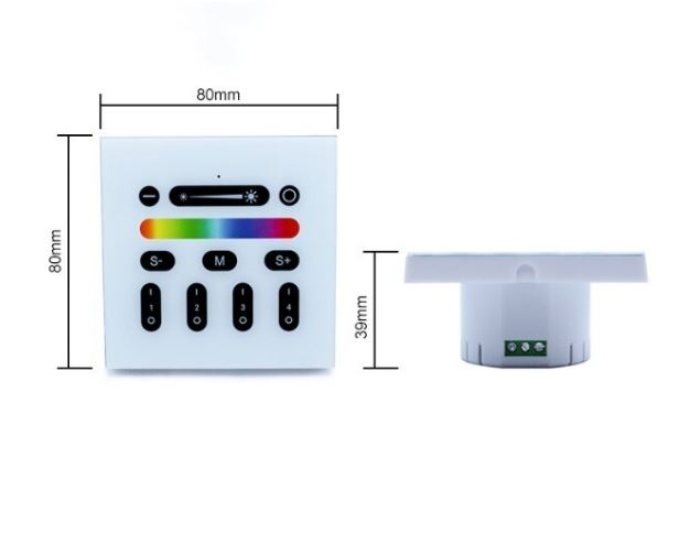 Trådløs styringspanel 2,4G RF 230V - DIM - CCT - RGB - RGBW - RGB+CCT